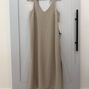 lululemon athletica V-Neck Midi Slip Dress in Taupe